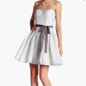 BCBG MAX AZARIA Metallic White Dress